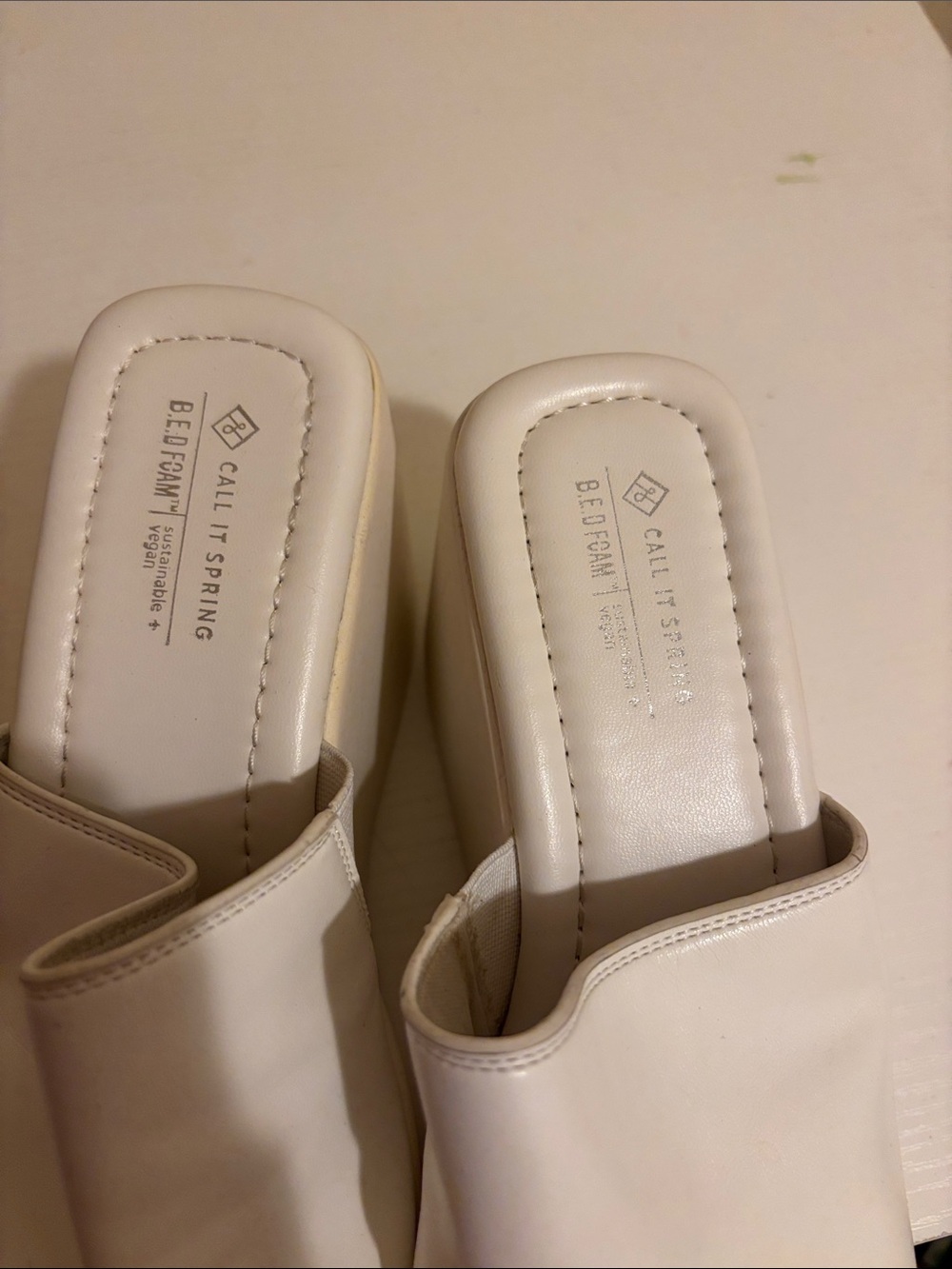 Call It Spring White Platform Slide Wedges - Picture 4 of 4